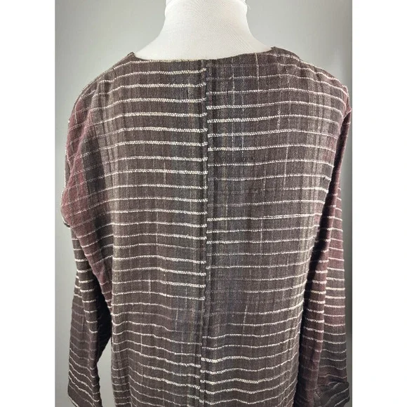 Yasuko Kurisaka Art to Wear Lagenlook Handwoven Brown Button Jacket Cardigan O/S - Picture 12 of 16